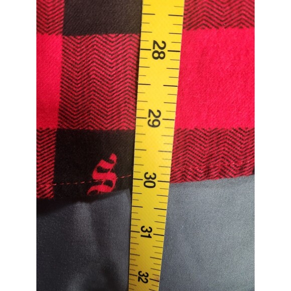 Magellan Shirt Mens Med Red Black Button Shiner Bock Beer Check Plaid - Picture 7 of 7
